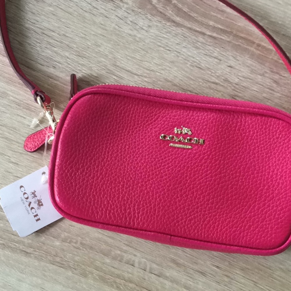 NWT Coach Crossbody Clutch Hot Pink